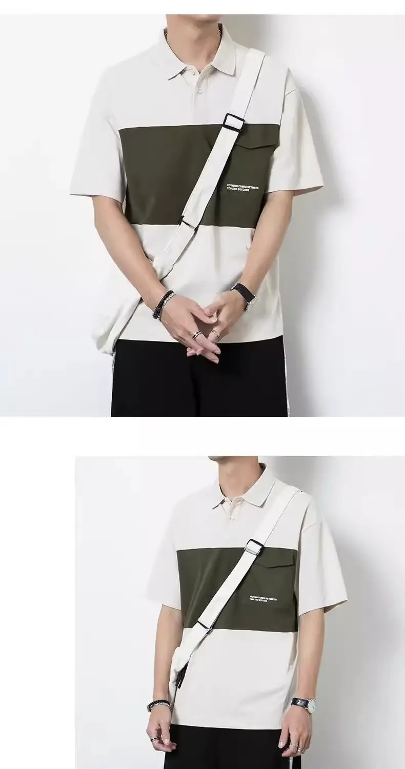 Men's Polo Shirt Black Olive Green 2024 — feature 5