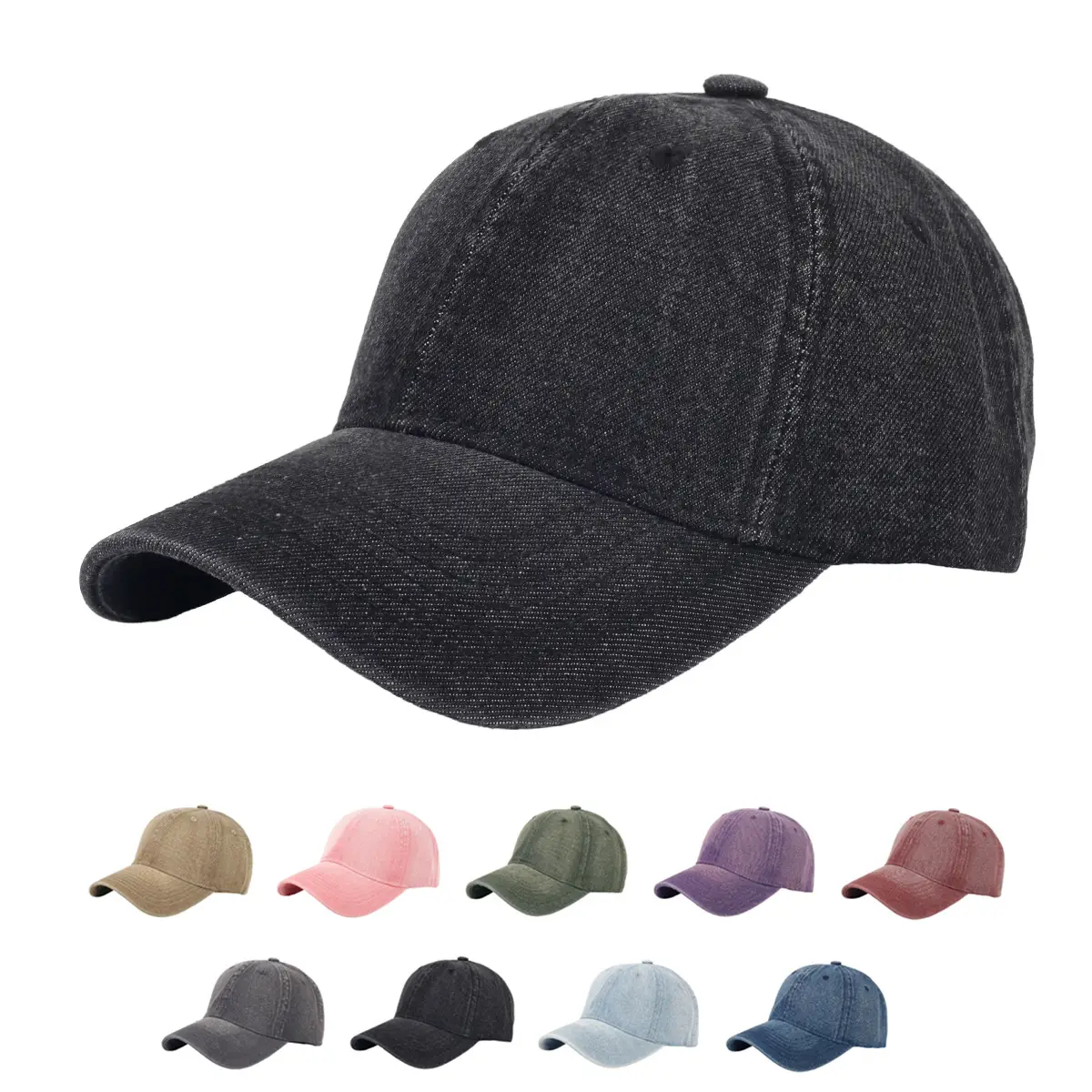 Washed Denim Baseball Cap for Men Women Sun Protection — feature 5