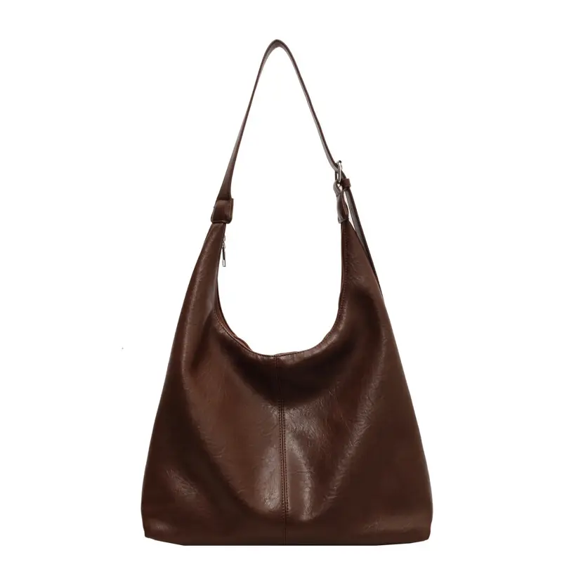 Women's Brown Leather Shoulder Bag & Wallet Set