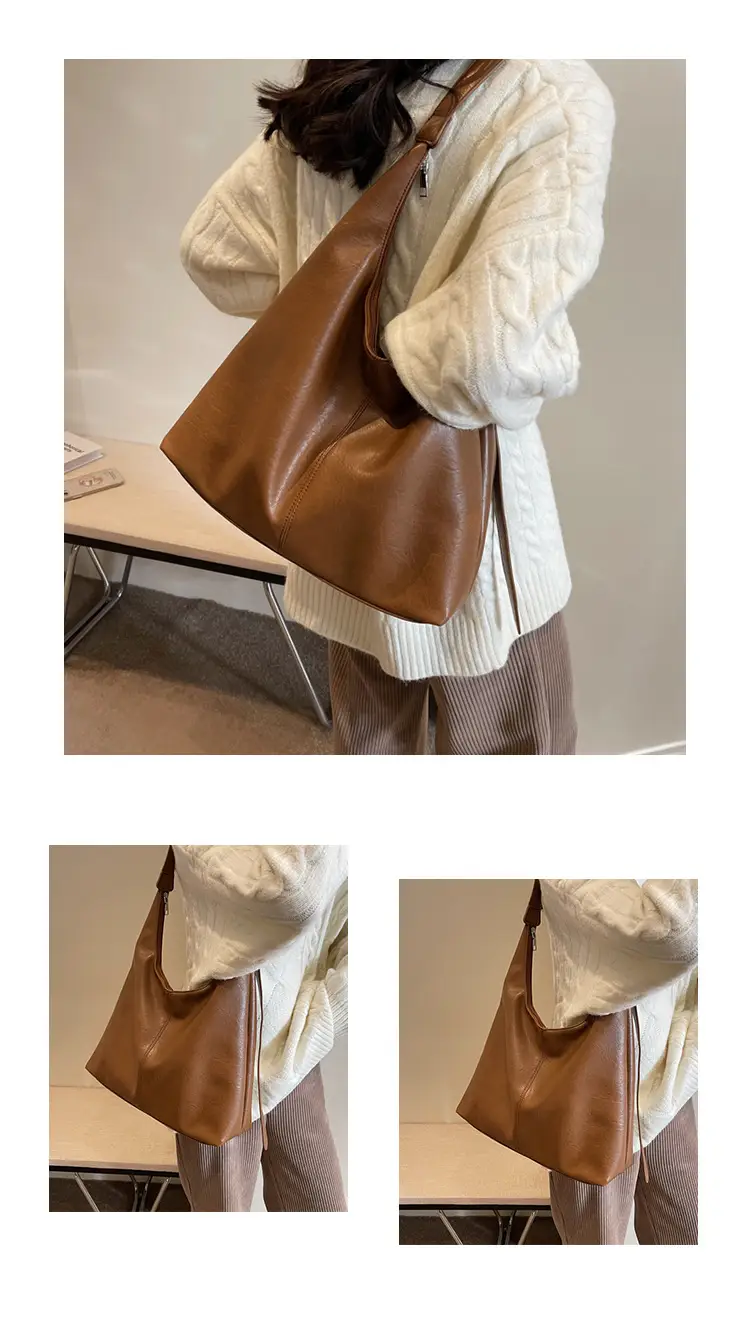 Women's Brown Leather Shoulder Bag & Wallet Set — feature 10
