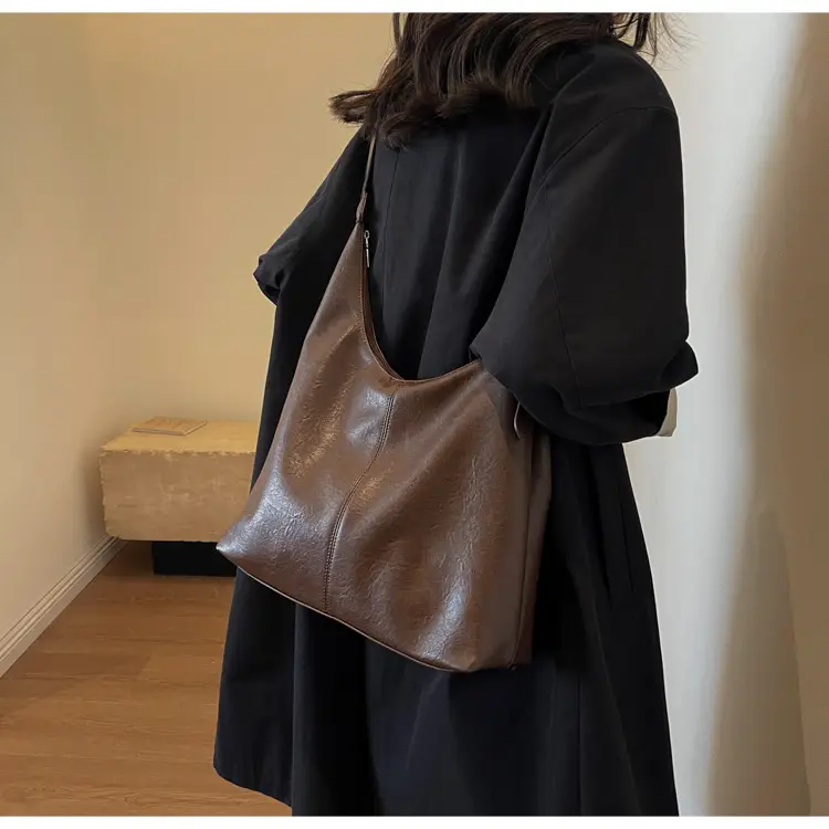 Women's Brown Leather Shoulder Bag & Wallet Set — feature 21