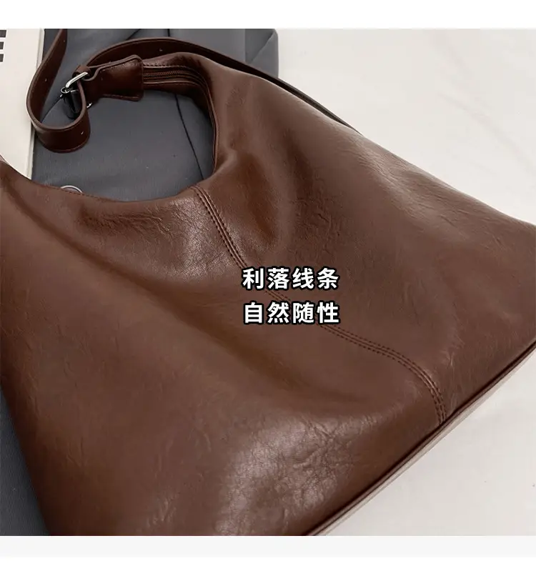 Women's Brown Leather Shoulder Bag & Wallet Set — feature 3