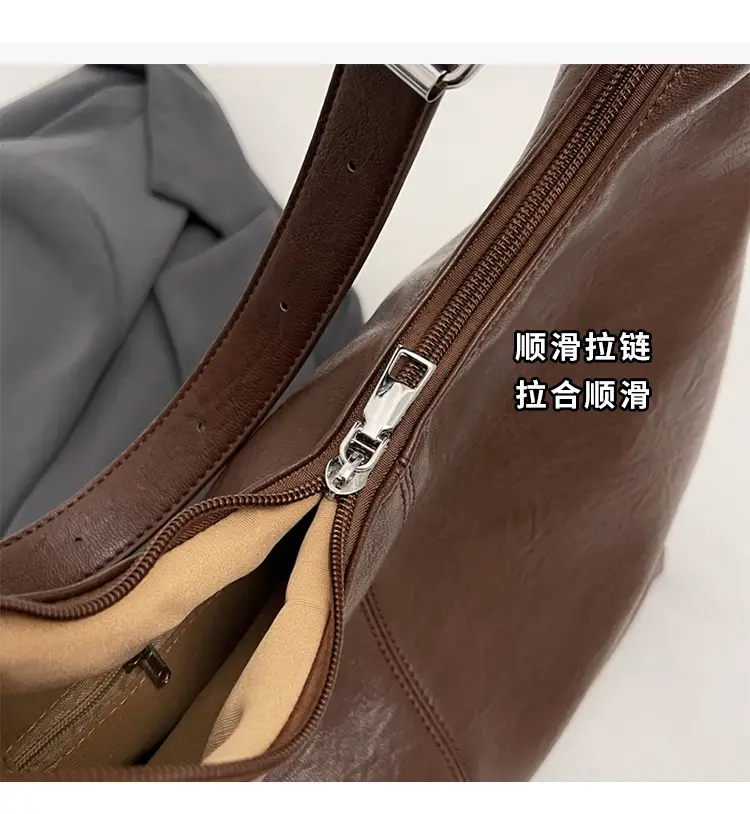 Women's Brown Leather Shoulder Bag & Wallet Set — feature 4