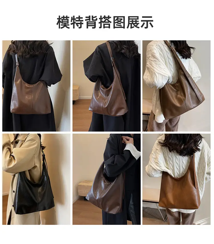 Women's Brown Leather Shoulder Bag & Wallet Set — feature 7