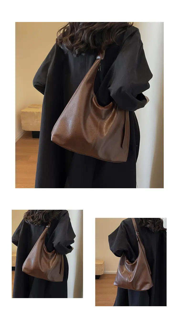 Women's Brown Leather Shoulder Bag & Wallet Set — feature 8
