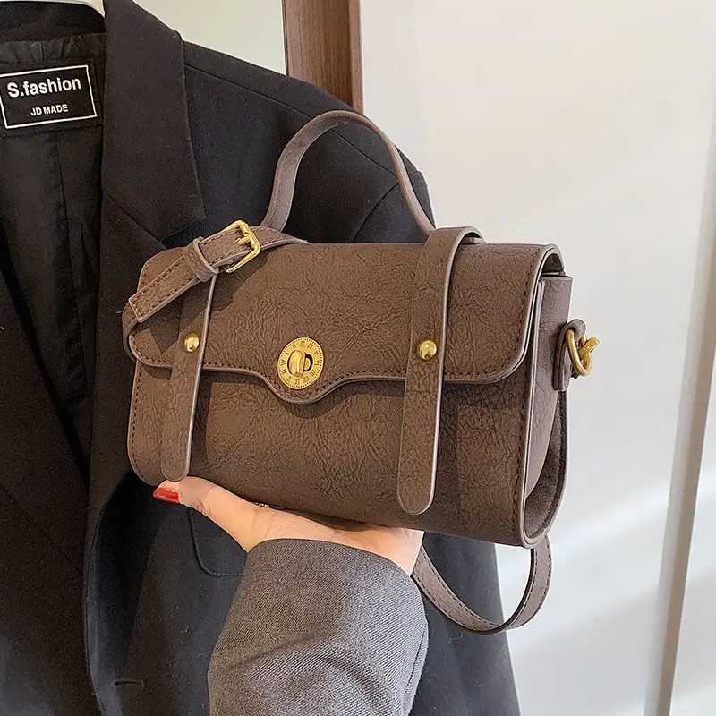 Women's Retro Messenger Bag Brown Shoulder Bag 2023