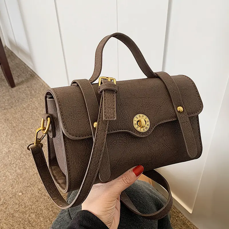 Women's Retro Messenger Bag Brown Shoulder Bag 2023