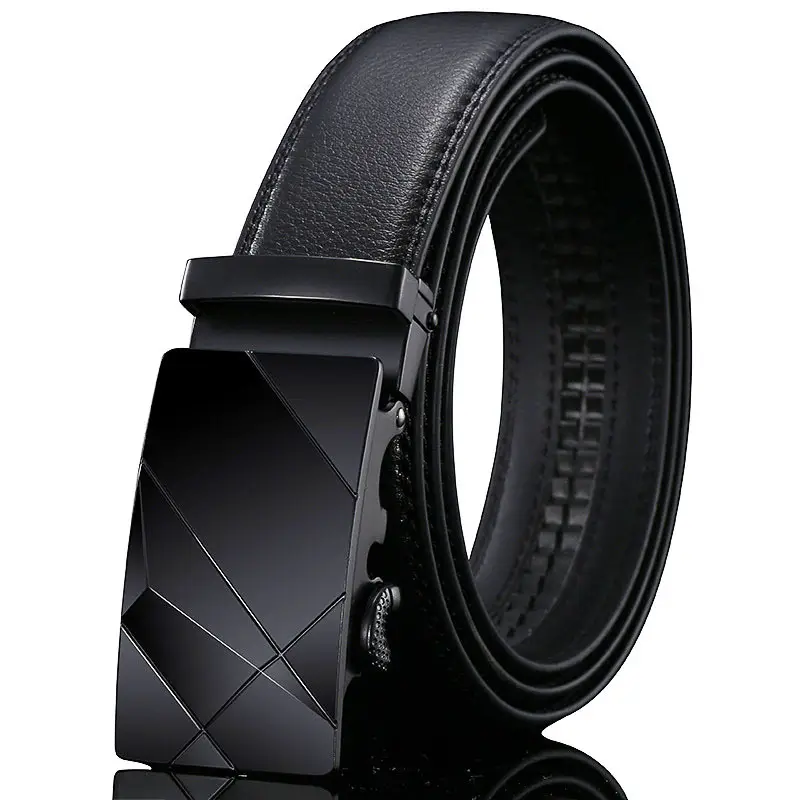 Men's Black Leather Belt with Automatic Buckle - Image 12