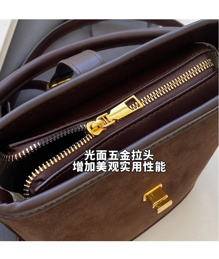 Black Faux Leather Bucket Bag for Women — feature 6