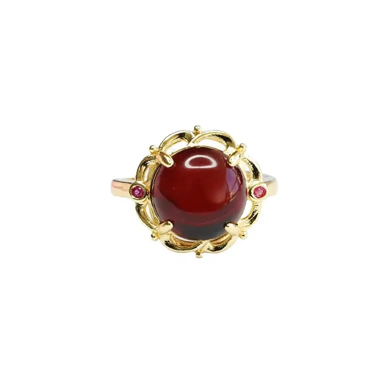 Guan Yu Natural Amber Claw Setting Ring - Image 6