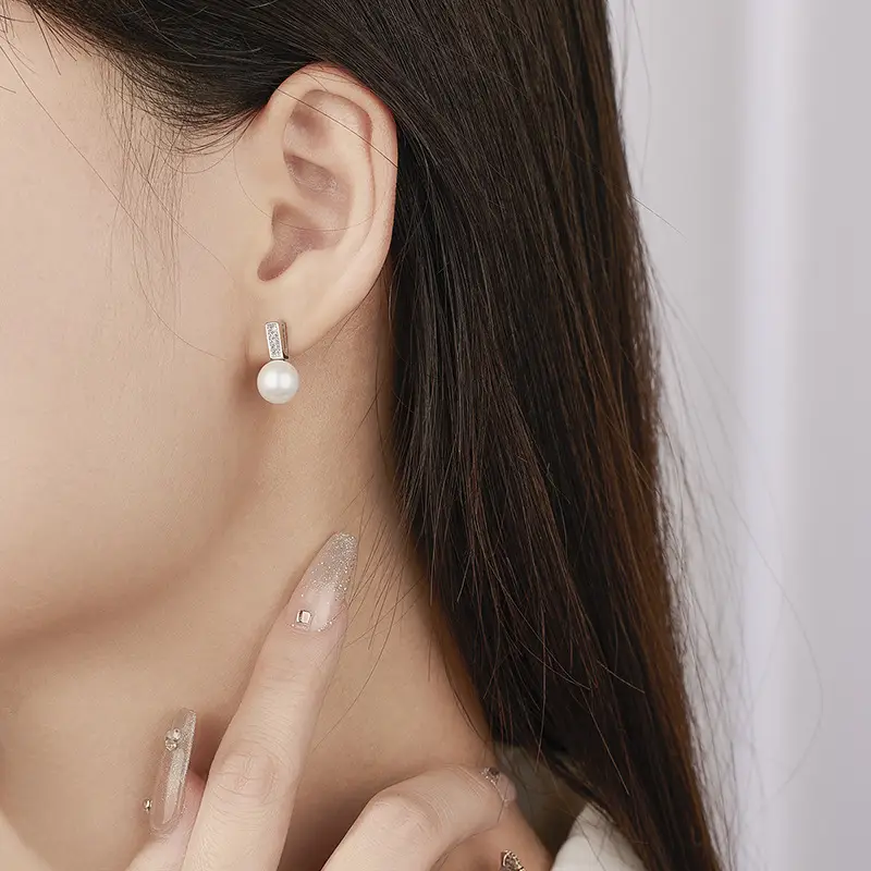 Japanese Korean Pearl Ear Studs for Women