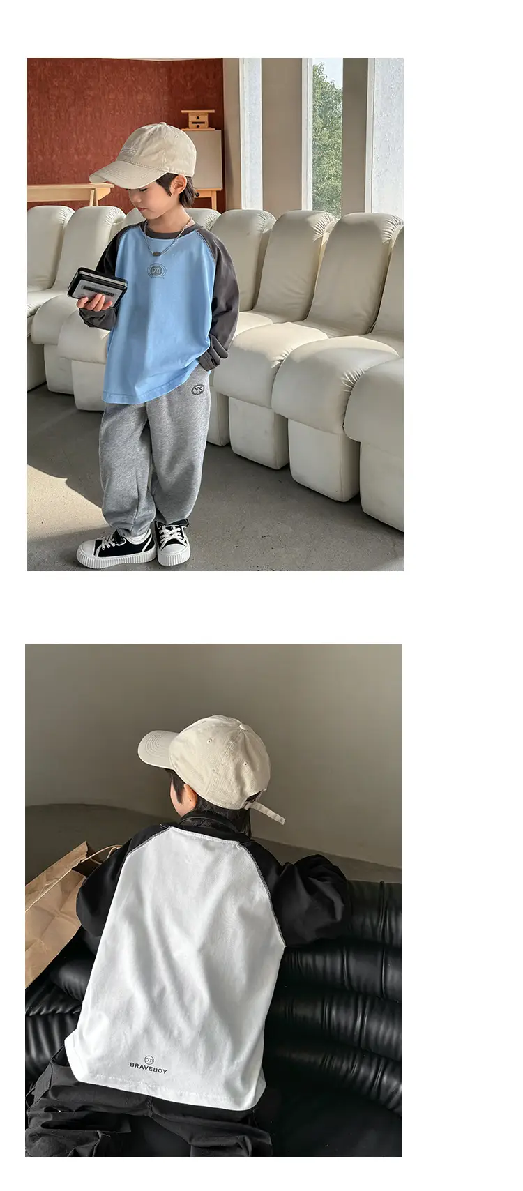 Haima Boys Pure Cotton Long Sleeve T-Shirt Spring Autumn — feature 16