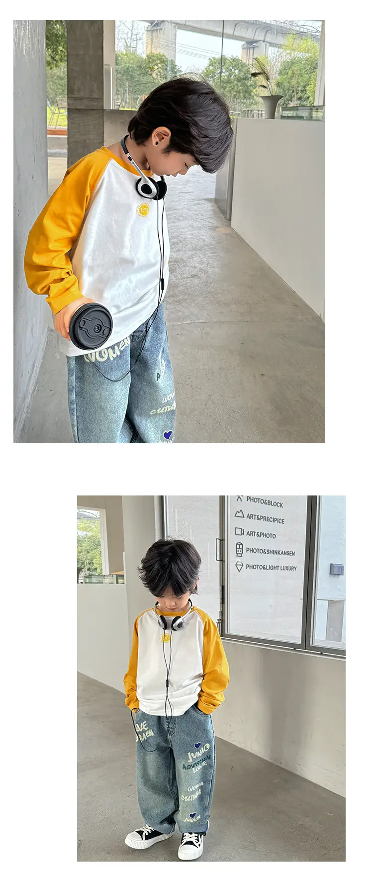 Haima Boys Pure Cotton Long Sleeve T-Shirt Spring Autumn — feature 17