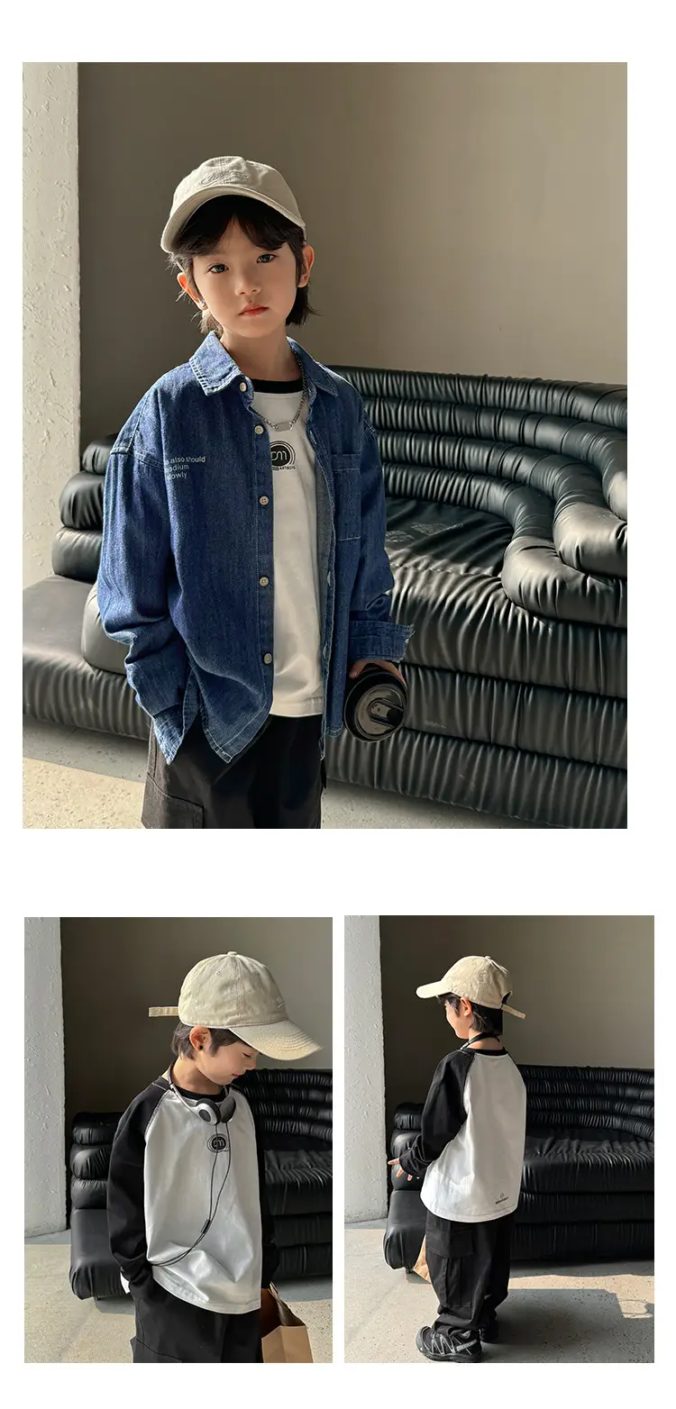 Haima Boys Pure Cotton Long Sleeve T-Shirt Spring Autumn — feature 18