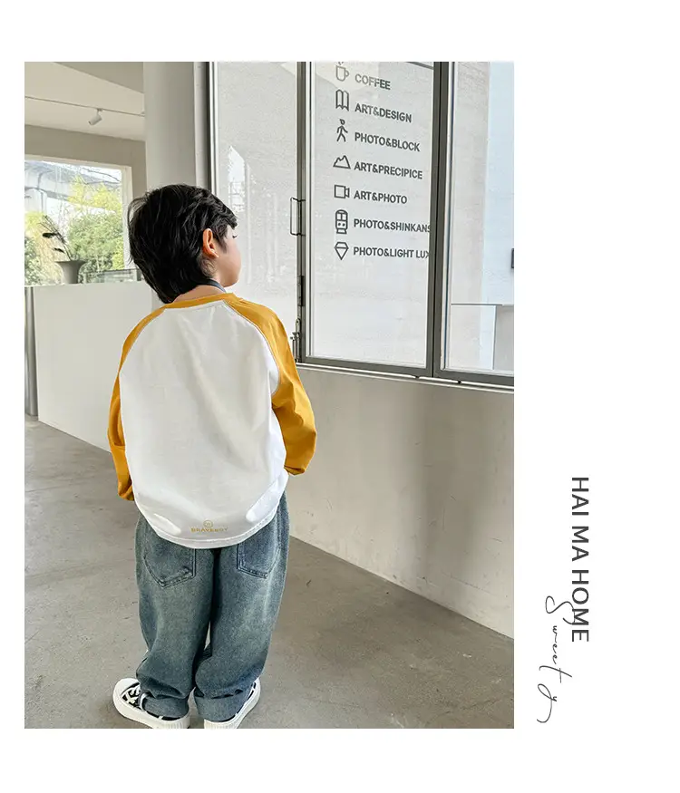 Haima Boys Pure Cotton Long Sleeve T-Shirt Spring Autumn — feature 19