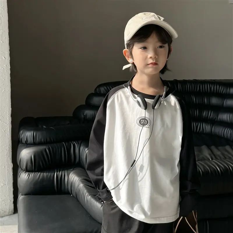 Haima Boys Pure Cotton Long Sleeve T-Shirt Spring Autumn - Image 2