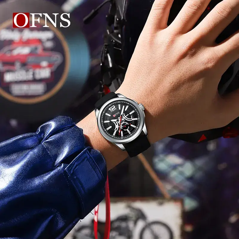 Ofns Men's White Silicone Watch with Digital Display - Image 7