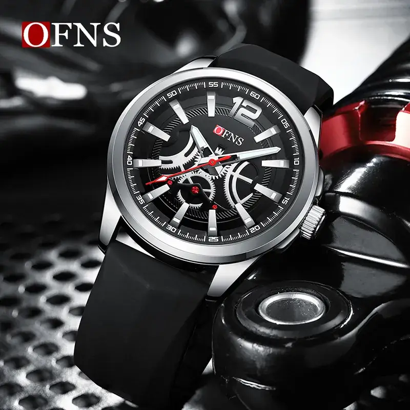 Ofns Men's White Silicone Watch with Digital Display - Image 8