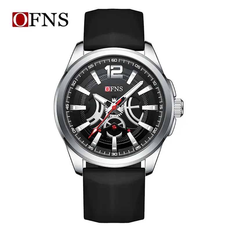 Ofns Men's White Silicone Watch with Digital Display - Image 2