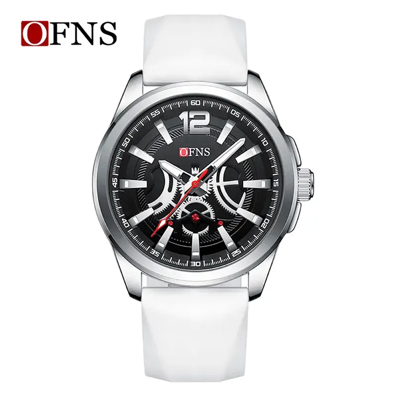 Ofns Men's White Silicone Watch with Digital Display - Image 4