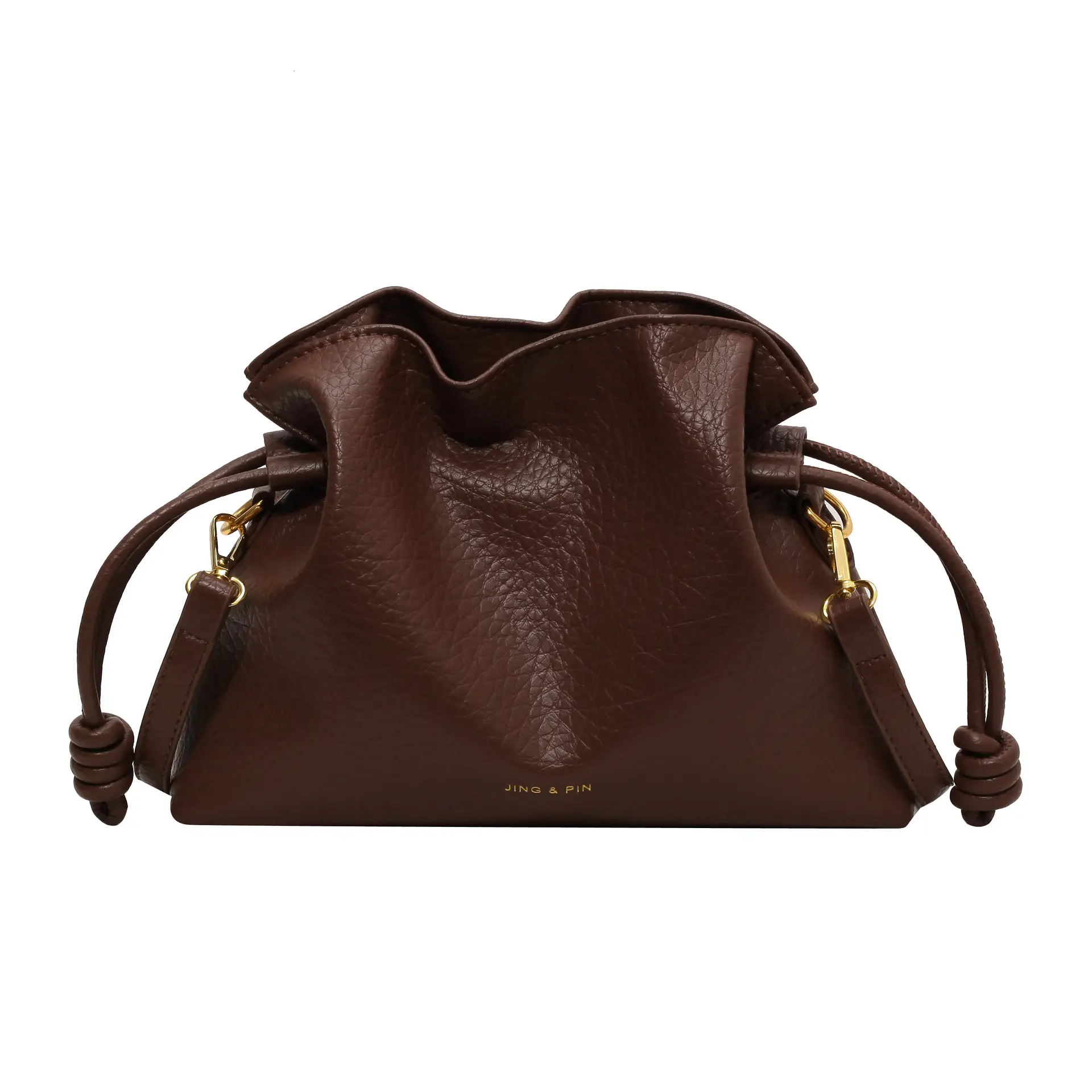 Brown Pleated Shoulder Bag for Women 2023 - Image 5