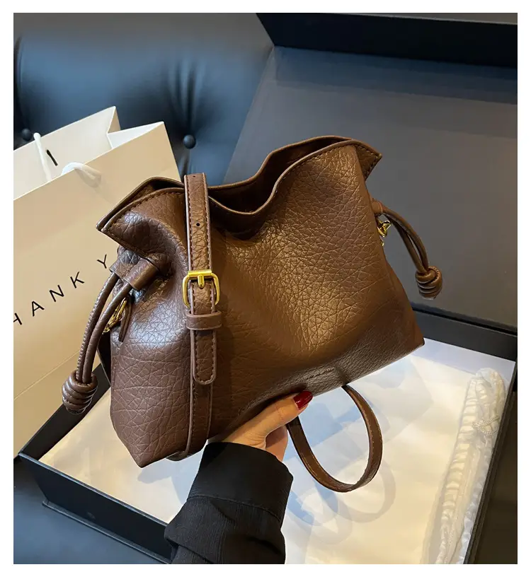 Brown Pleated Shoulder Bag for Women 2023 — feature 1