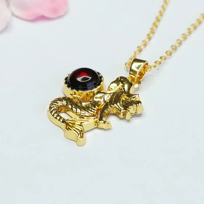 Guan Yu Mermaid Necklace with Natural Amber Pendant - Image 5