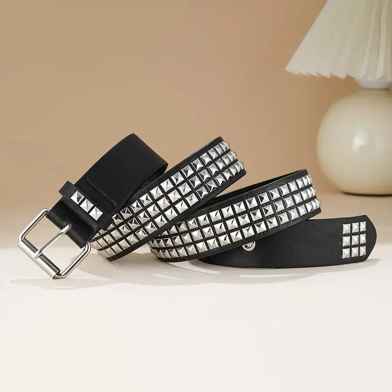 Black Studded European Belt for Women — feature 1
