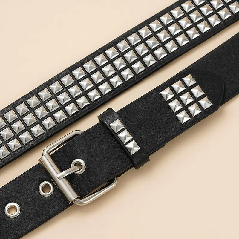 Black Studded European Belt for Women — feature 3