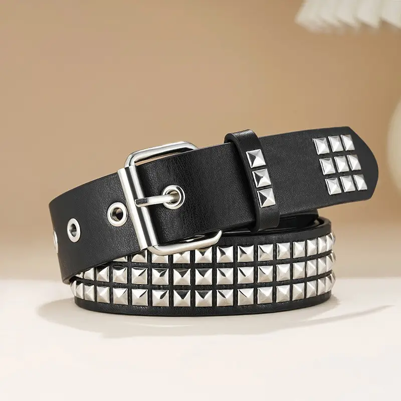 Black Studded European Belt for Women — feature 5