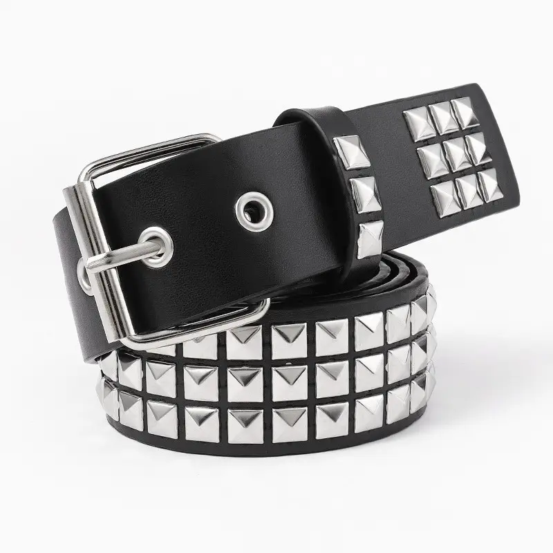 Black with silver pyramid 3.8*120CM
