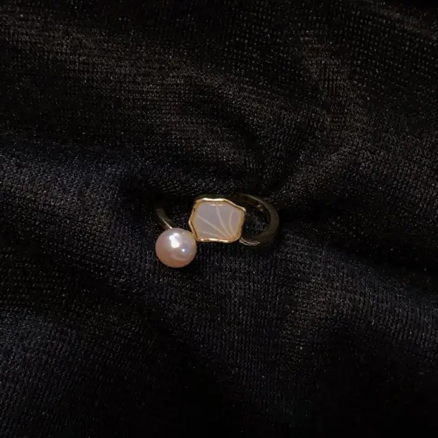 Adjustable Pearl Open Ring for Women - Image 2