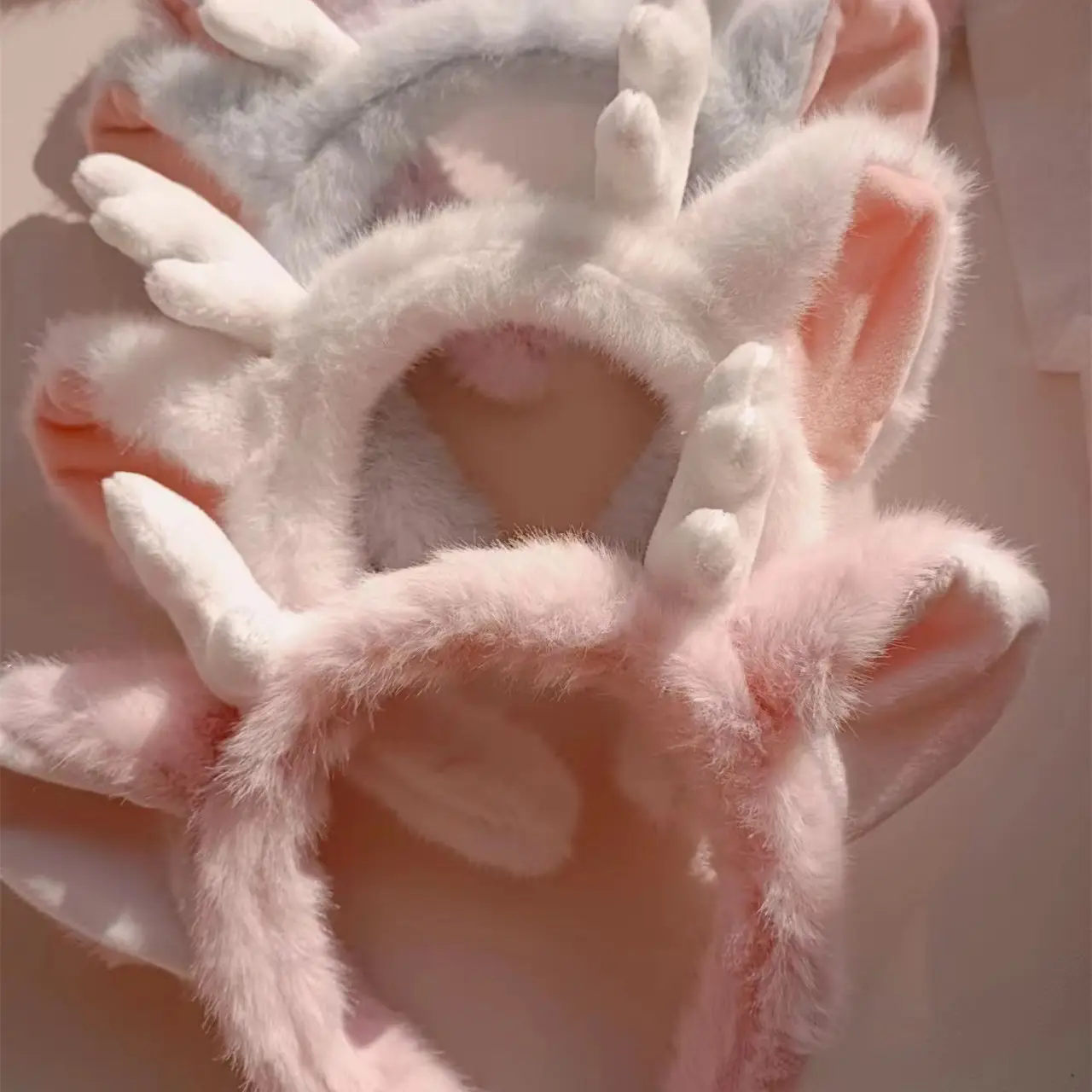 New Year Dragon Plush Headband Small White - Image 8