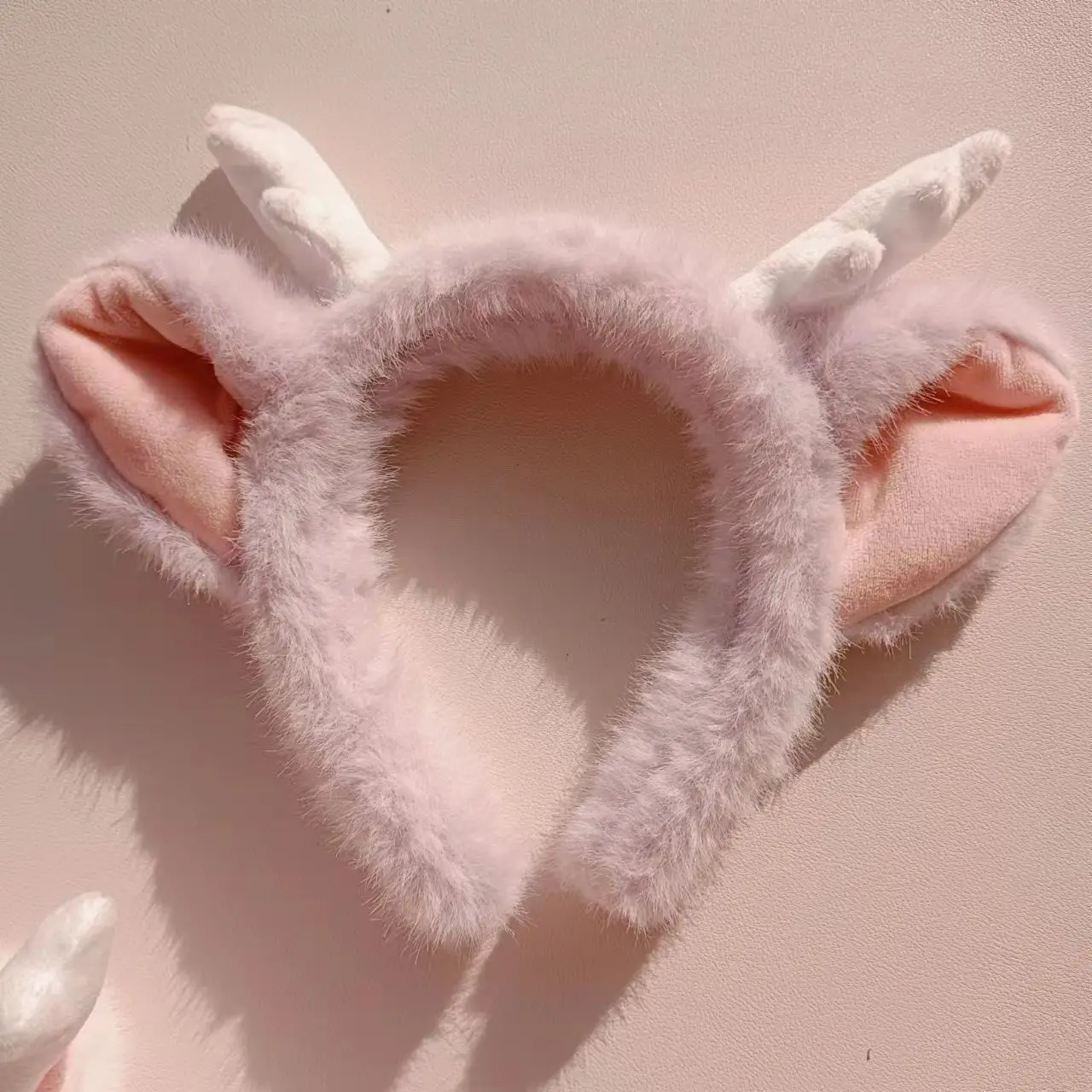 New Year Dragon Plush Headband Small White - Image 4