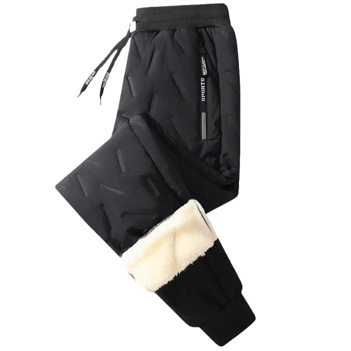 Men's Fleece Lined Winter Jogger Pants Waterproof Warm - Image 9