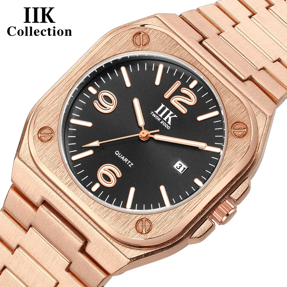 Luminous Square Men's Quartz Watch with Blue Dial - Image 10