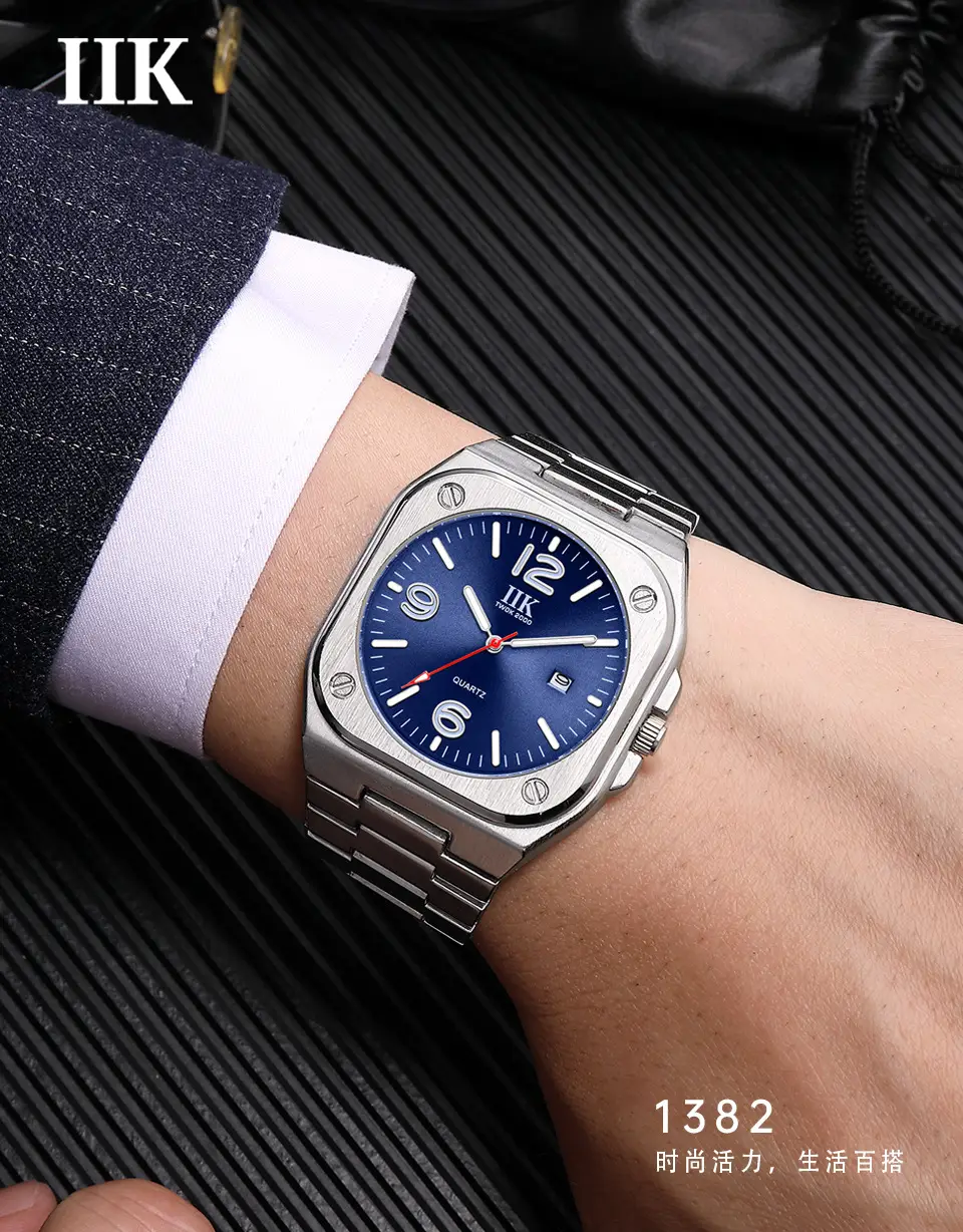 Luminous Square Men's Quartz Watch with Blue Dial — feature 2