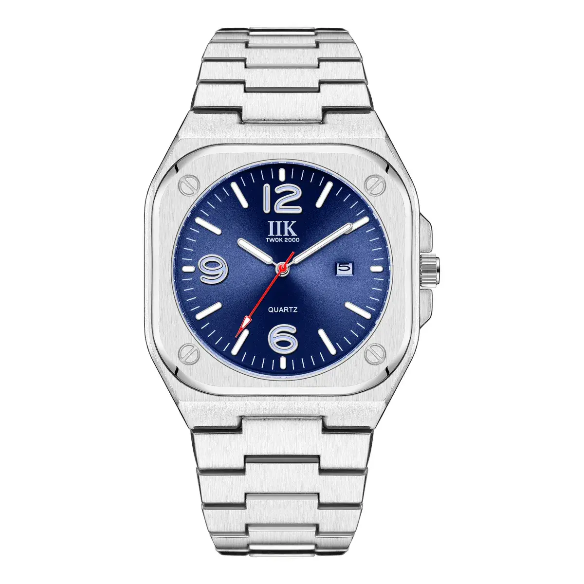 Luminous Square Men's Quartz Watch with Blue Dial - Image 2