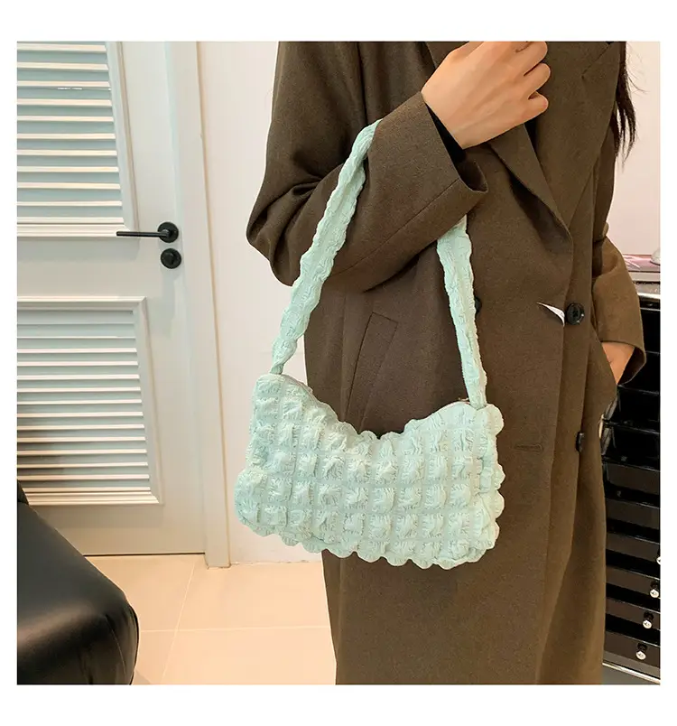 Pink Pleated Bubble Shoulder Bag for Women — feature 18