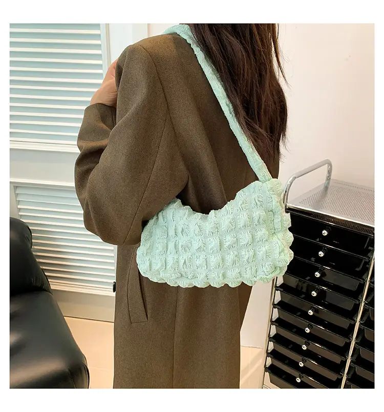 Pink Pleated Bubble Shoulder Bag for Women — feature 19