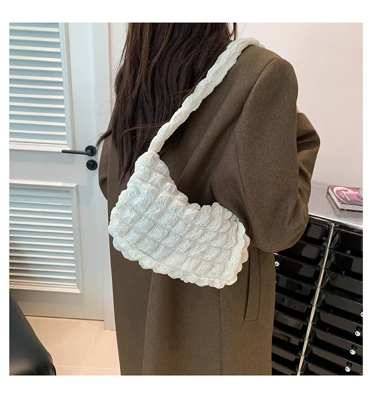 Pink Pleated Bubble Shoulder Bag for Women — feature 20