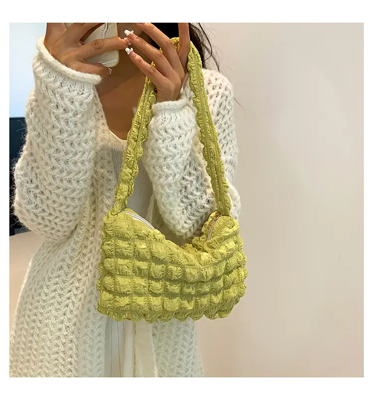Pink Pleated Bubble Shoulder Bag for Women — feature 26