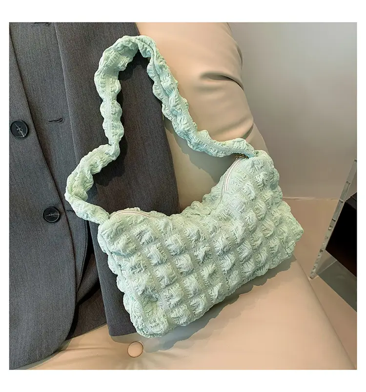 Pink Pleated Bubble Shoulder Bag for Women — feature 29