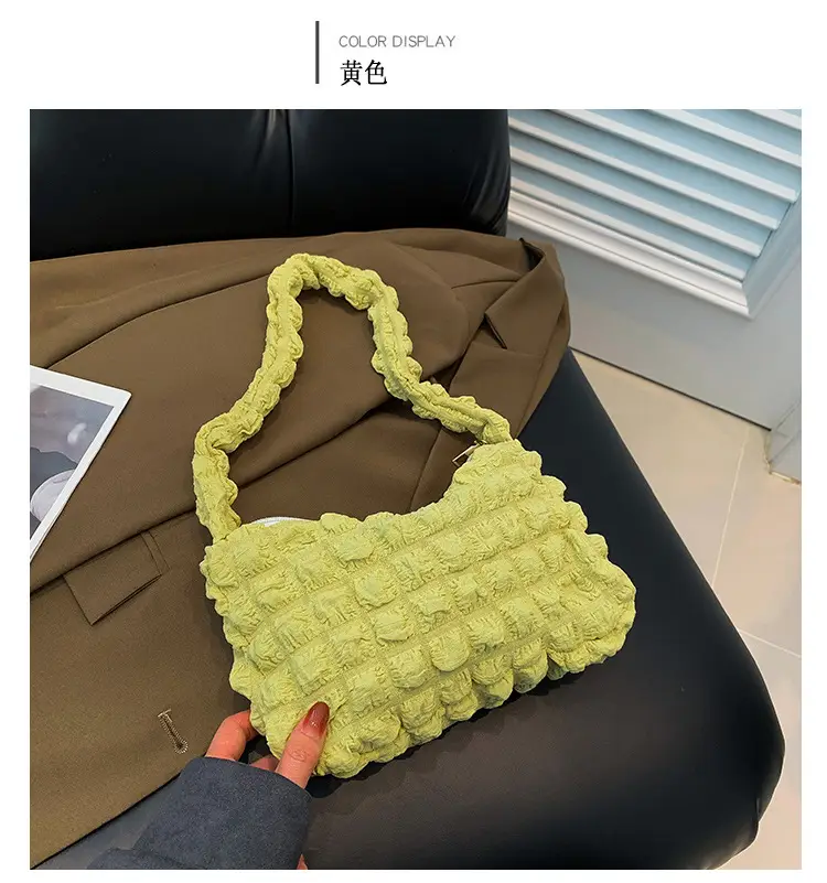 Pink Pleated Bubble Shoulder Bag for Women — feature 33