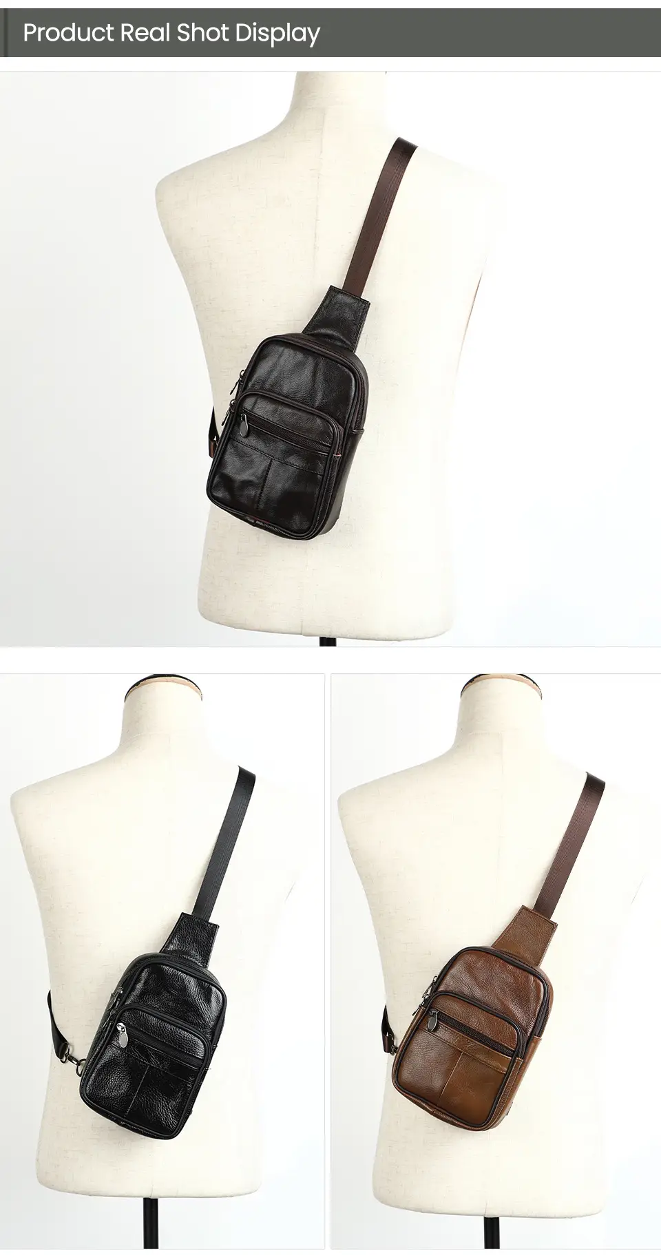 Korean Style Black Leather Crossbody Bag for Men — feature 13