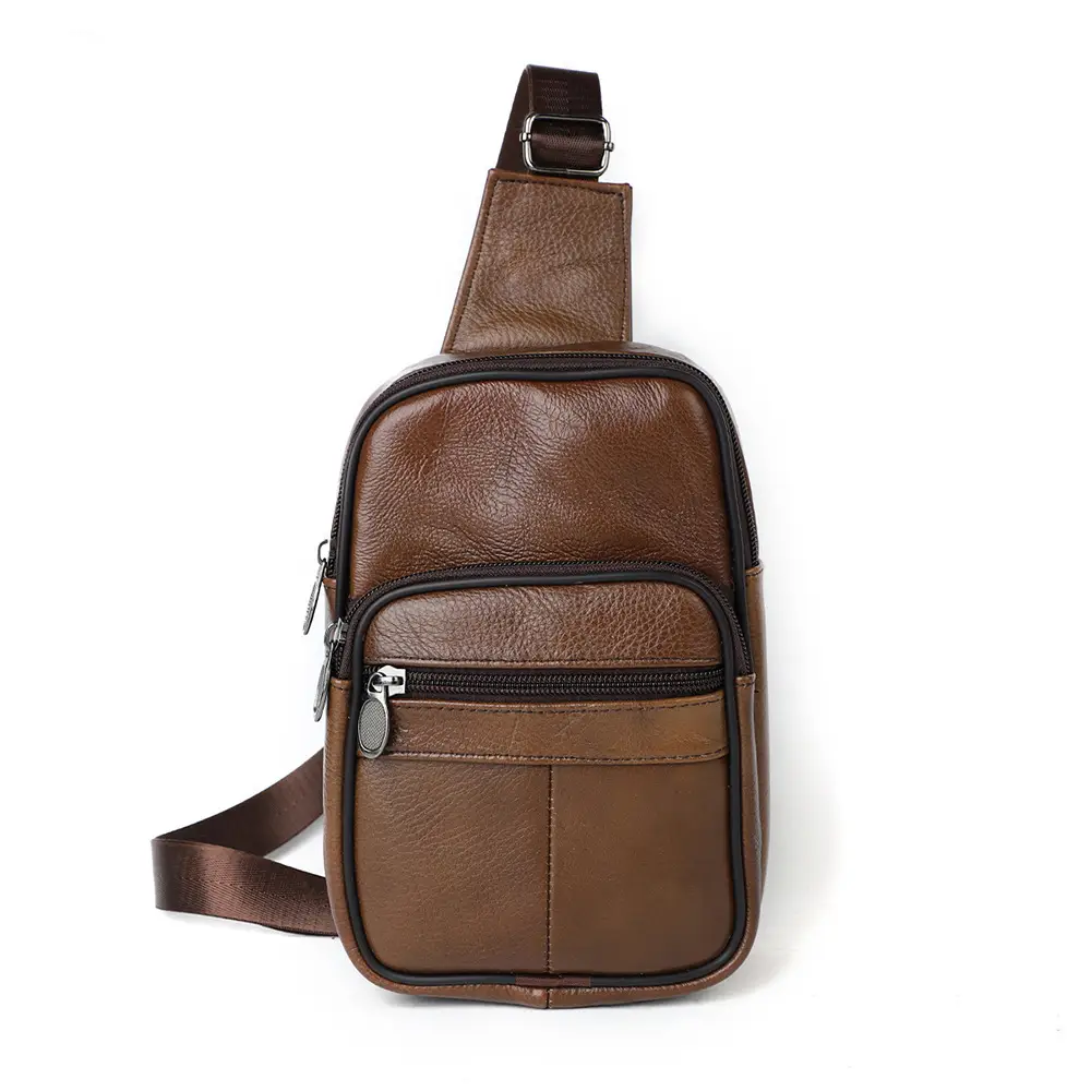Korean Style Black Leather Crossbody Bag for Men - Image 2