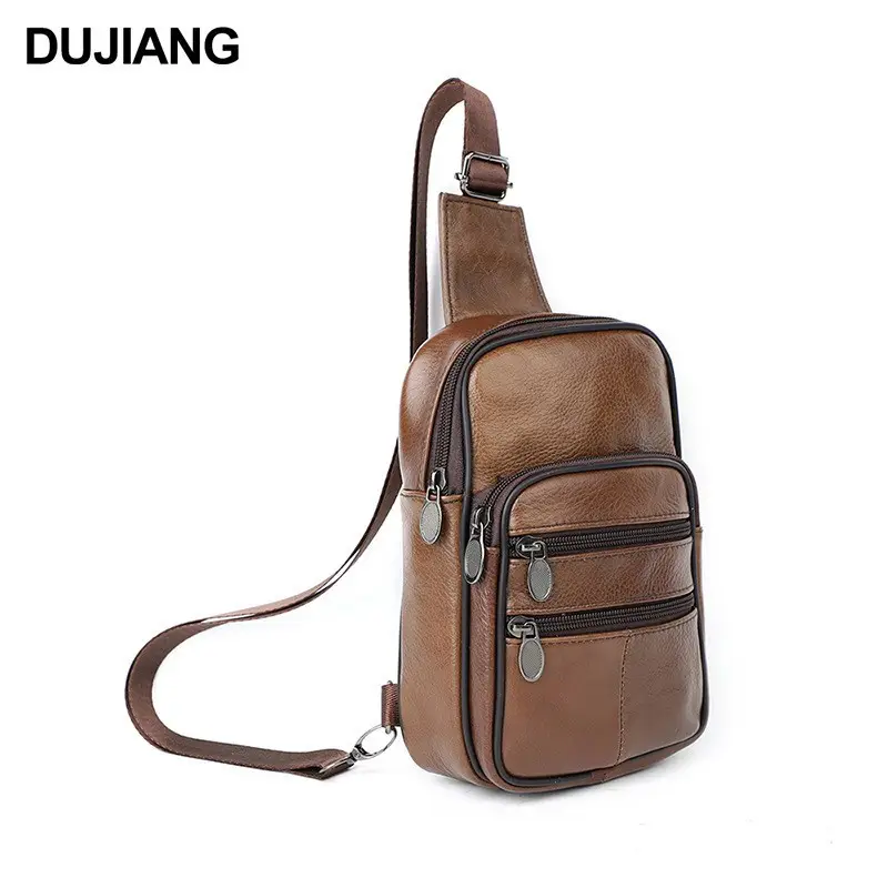 Korean Style Black Leather Crossbody Bag for Men - Image 4