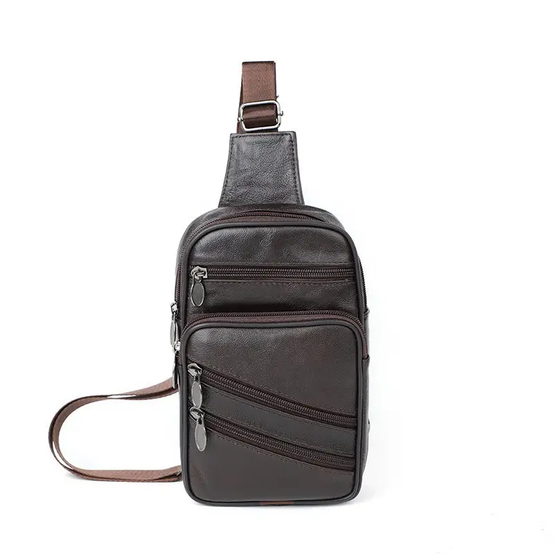 Korean Style Black Leather Crossbody Bag for Men - Image 9