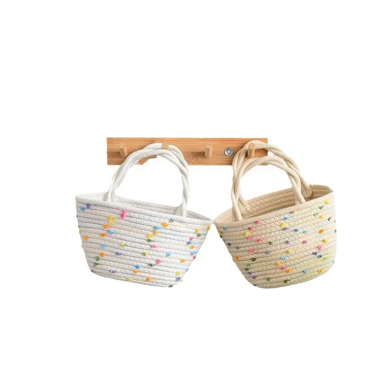 New Arrival Straw Cotton Rope Bag for Women