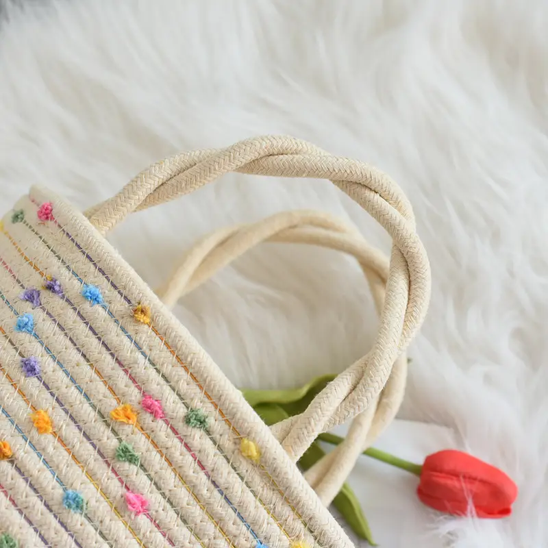 New Arrival Straw Cotton Rope Bag for Women — feature 6